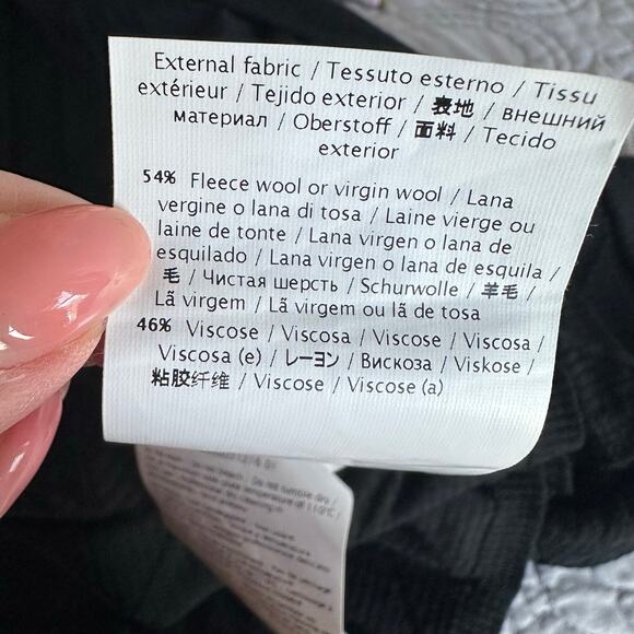 M Missoni Black Chevron Pattern Rib Trim Open Front Knit Wool Cardigan Medium - Picture 4 of 8